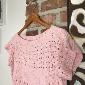 Vintage Baby Pink Cropped Sweater